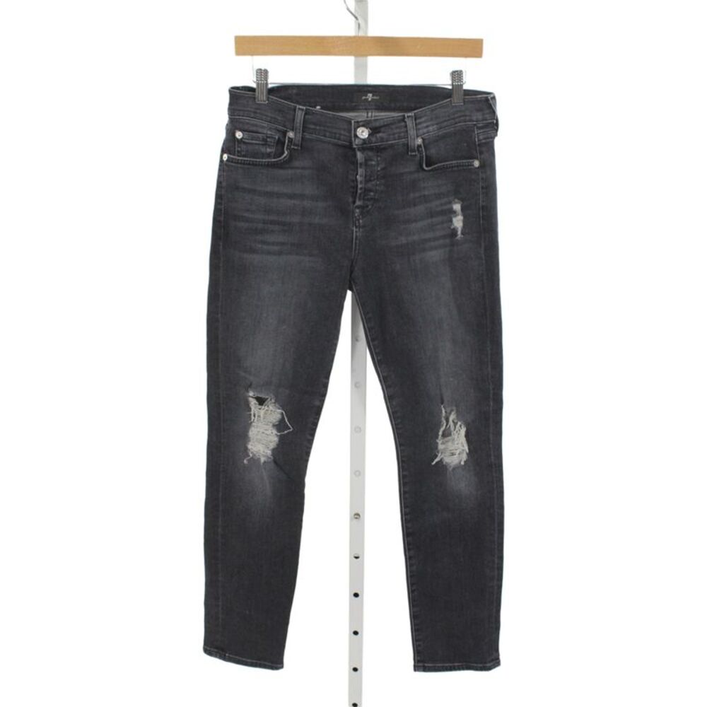 7 For All Mankind Womens Skinny Black Jeans Size 26